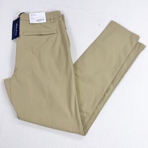 Collars & Co Apex Tech Pant Beige Performance 32x32 Stretch Tailored Fit Preppy